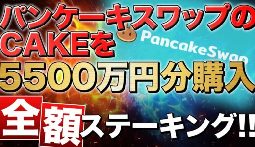 【日本一】パンケーキスワップのCAKEを5500万円分購入して全額ステーキングしてみた！（テキーラ飲みながら）