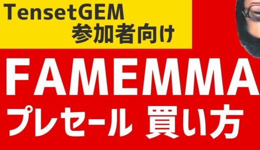 Tenset GEM（TGLP） 参加者向け　仮想通貨　FAMEMMAプレセール買い方　フェイムエムエムエー　メタマスク向け