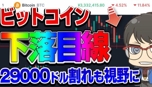 【仮想通貨】ビットコイン下落目線！29000ドル割れも視野！IOSTは終了！