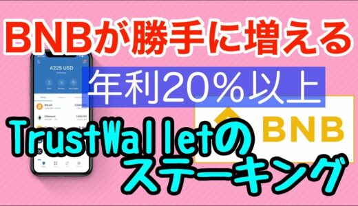 BNBが勝手に増えていく（年利20％以上）TRUSTwalletでステーキング