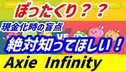 Axie Infinity　赤字覚悟！現金化のやり方・手数料