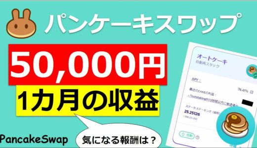 実際に5万円のCAKEを購入し、パンケーキスワップで1ヵ月放置した結果。報酬は何ケーキ？