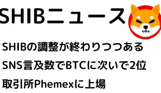 SHIBA INU（SHIB）の調整が終わりつつある？SNS言及数がBTCに次いで2位！取引所Phemexにも上場