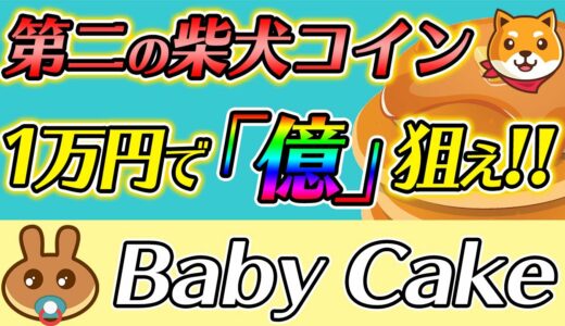 1万円から1億円が狙える「BABY CAKE」が激アツ！草コインで+1,000倍を目指せ！【第2の柴犬(SHIBA INU)】