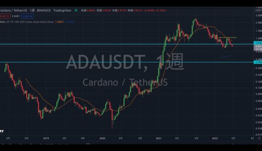 ADA (カルダノ) 下落シナリオの確認, チャート分析【仮想通貨, 暗号資産, アルトコイン】cardano, エイダコイン