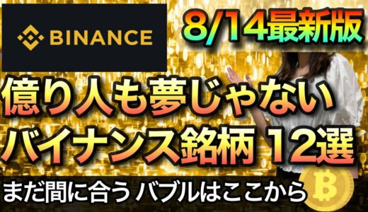 最後の買い場 バイナンス銘柄12選【まだ間に合う仮想通貨は？】