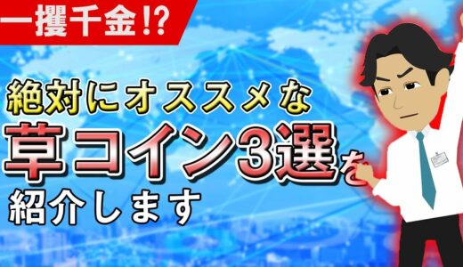 【チャンス‼】死ぬほどお勧めな草コイン３選を紹介します！【暗号資産】【仮想通貨】